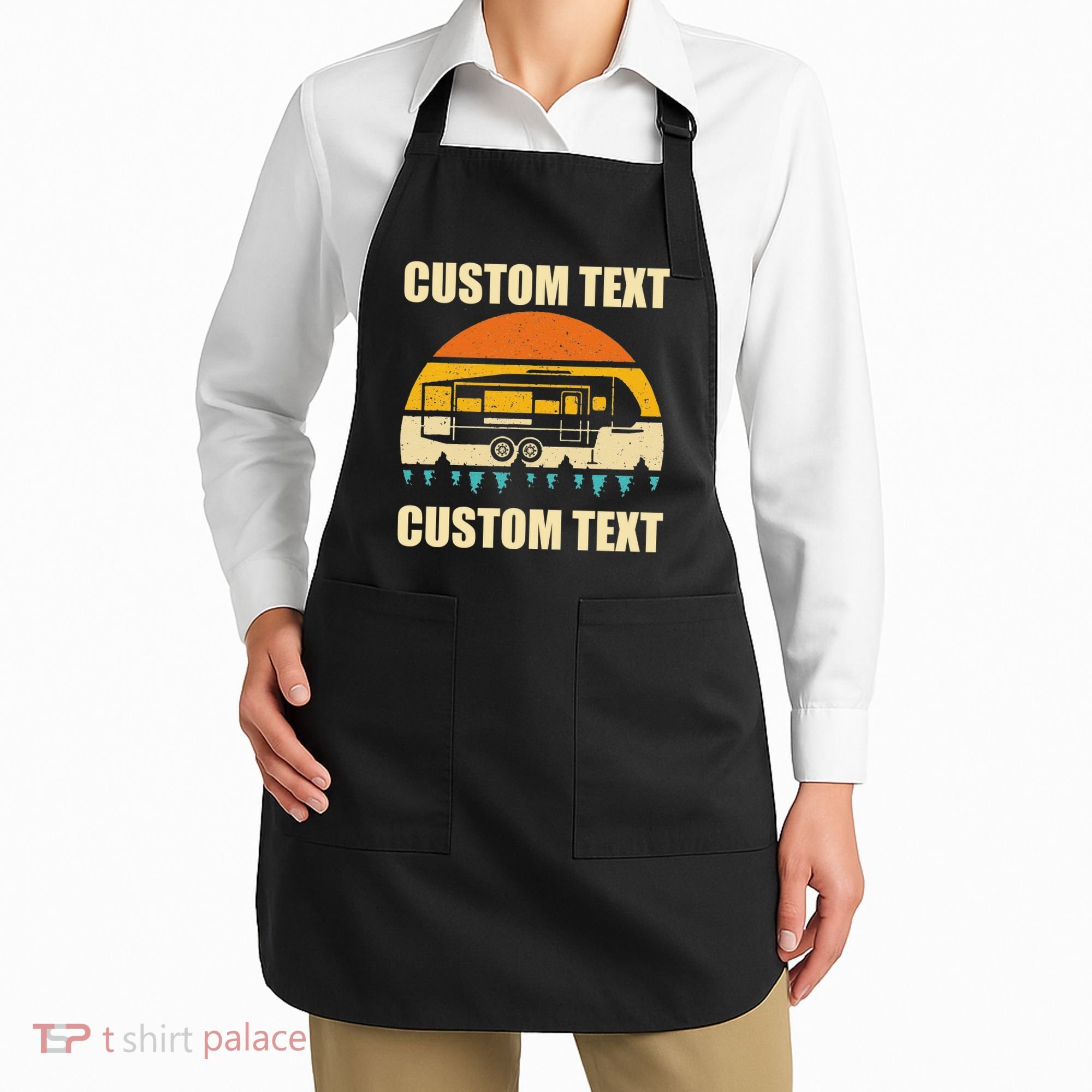 Custom Camper Rv Camping Road Trip Personalize Text Apron