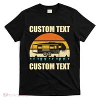 Custom Camper Rv Camping Road Trip Personalize Text T-Shirt thumb 0