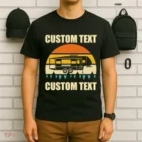 Custom Camper Rv Camping Road Trip Personalize Text T-Shirt thumb 6