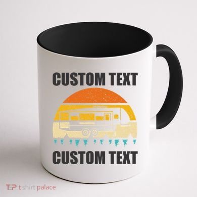 Custom Camper Rv Camping Road Trip Personalize Text Coffee Mug back