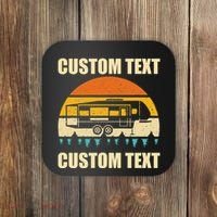 Custom Camper Rv Camping Road Trip Personalize Text Coaster thumb 0