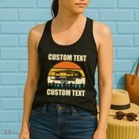 Custom Camper Rv Camping Road Trip Personalize Text Women's Tank Top thumb 2