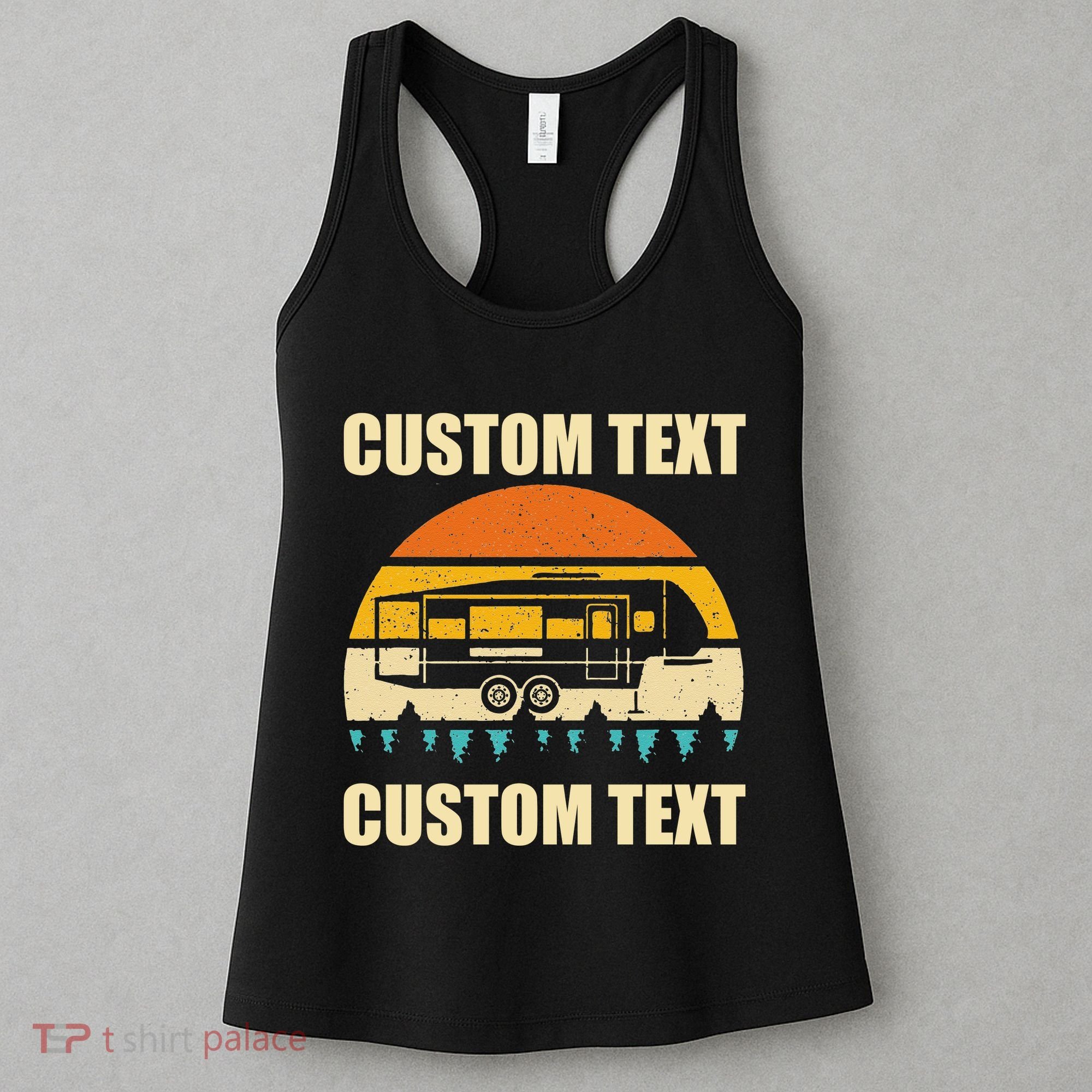 Custom Camper Rv Camping Road Trip Personalize Text Women's Tank Top