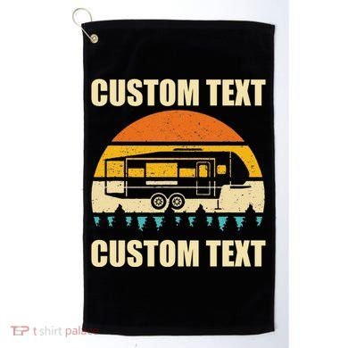 Custom Camper Rv Camping Road Trip Personalize Text Golf Towel