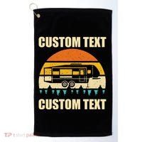 Custom Camper Rv Camping Road Trip Personalize Text Golf Towel thumb 0
