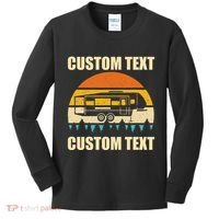 Custom Camper Rv Camping Road Trip Personalize Text Kids Long Sleeve Shirt thumb 0