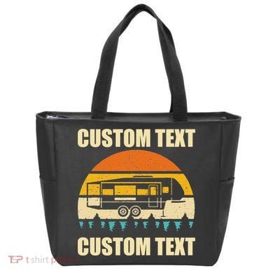 Custom Camper Rv Camping Road Trip Personalize Text Tote Bag