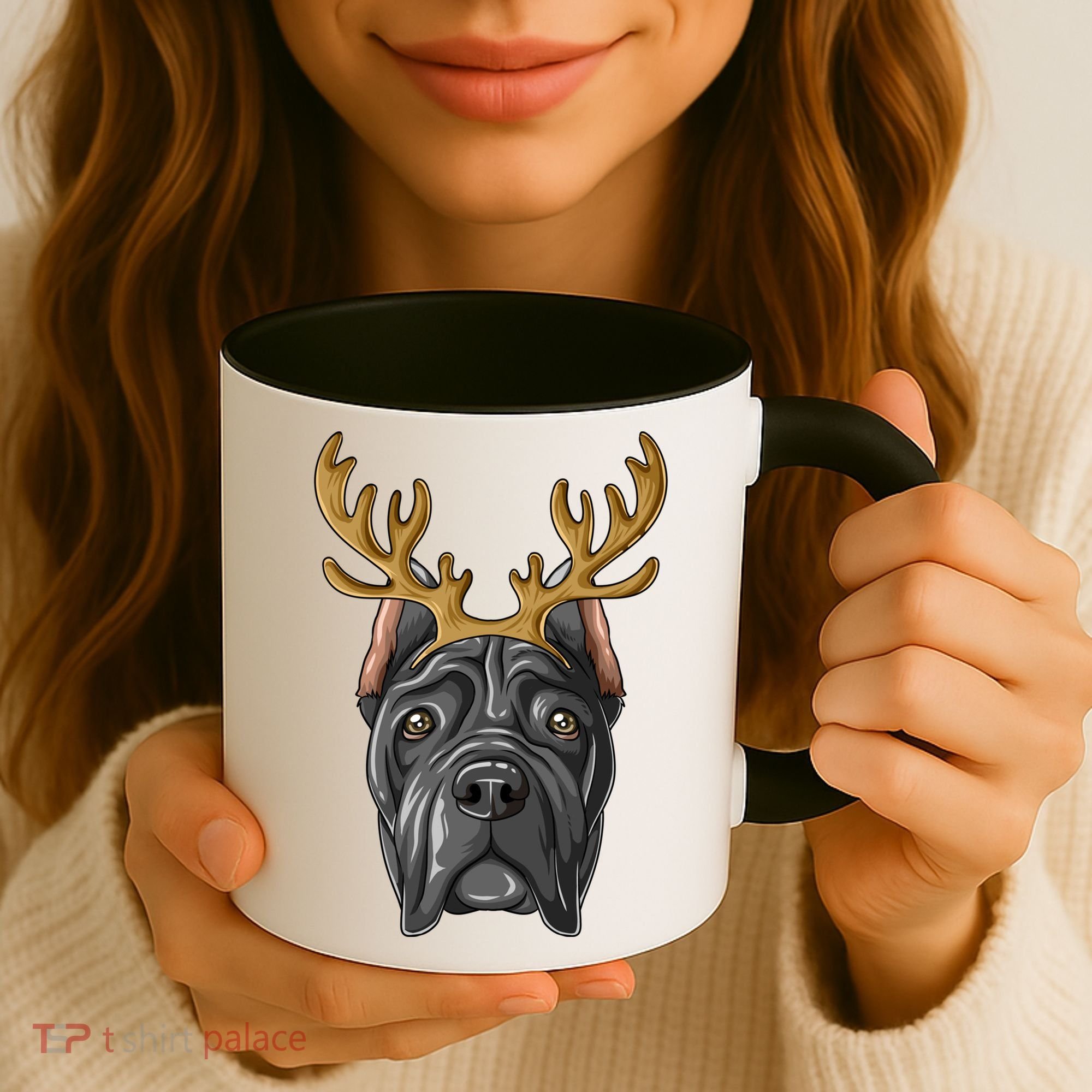 Cane Corso Reindeer Antlers Christmas Cane Corso Gift Coffee Mug
