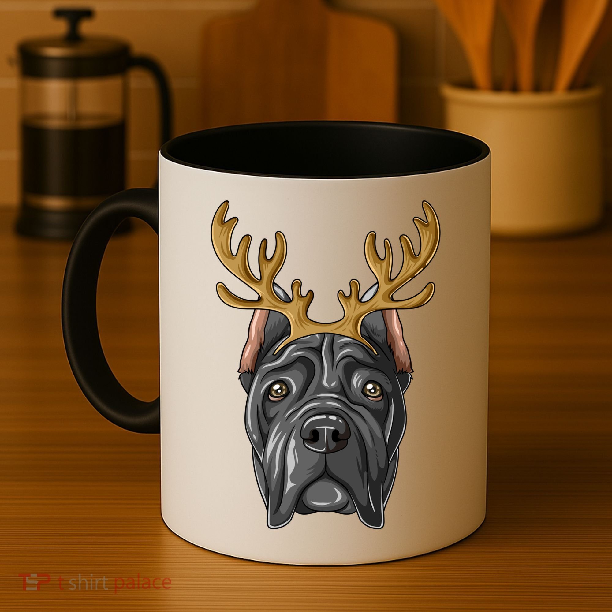 Cane Corso Reindeer Antlers Christmas Cane Corso Gift Coffee Mug