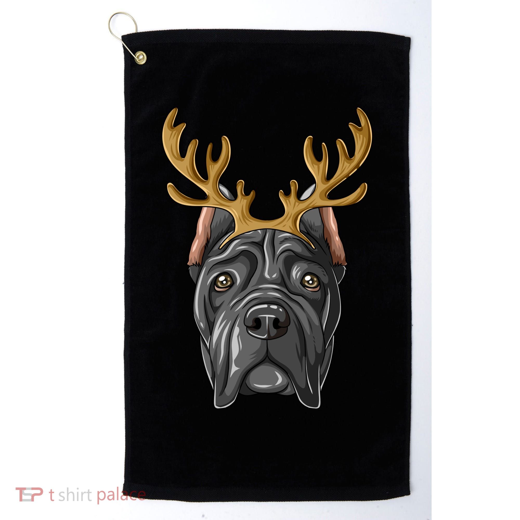 Cane Corso Reindeer Antlers Christmas Cane Corso Gift Golf Towel