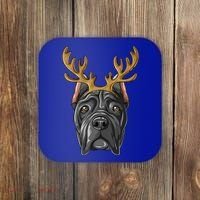 Cane Corso Reindeer Antlers Christmas Cane Corso Gift Coaster thumb 0