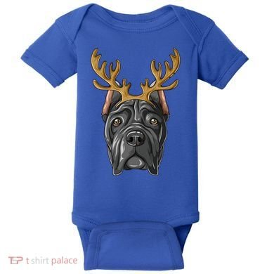 Cane Corso Reindeer Antlers Christmas Cane Corso Gift Baby Bodysuit