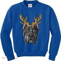 Cane Corso Reindeer Antlers Christmas Cane Corso Gift Kids Sweatshirt thumb 0