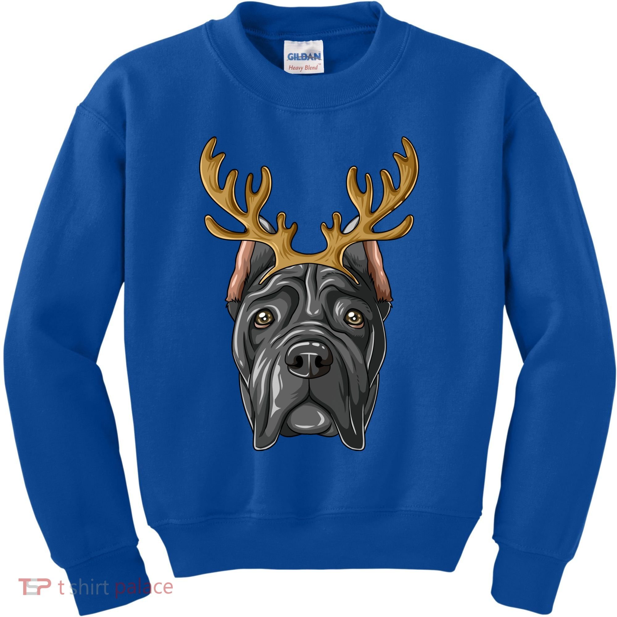 Cane Corso Reindeer Antlers Christmas Cane Corso Gift Kids Sweatshirt