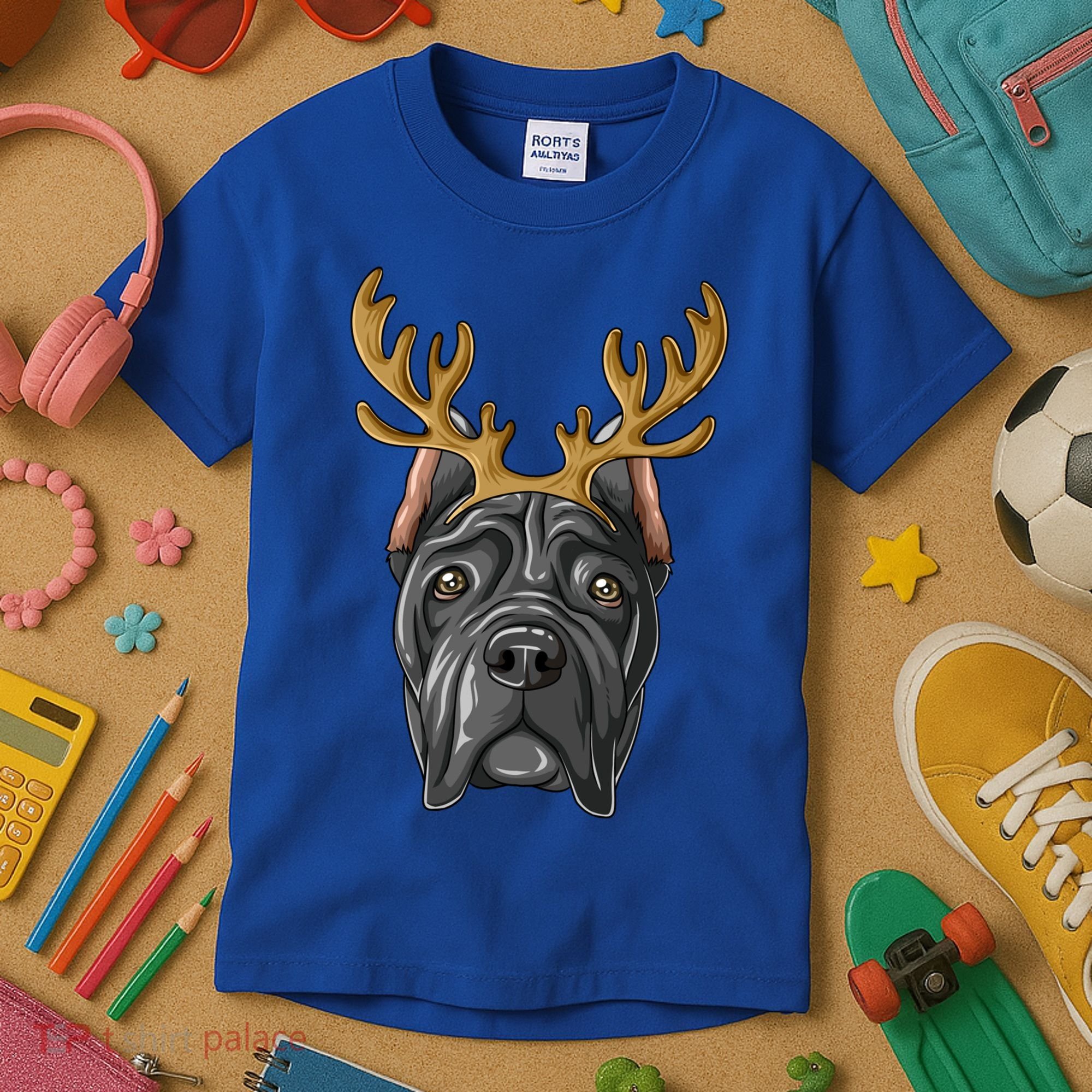 Cane Corso Reindeer Antlers Christmas Cane Corso Gift Kids T-Shirt