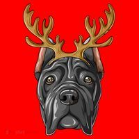 Cane Corso Reindeer Antlers Christmas Cane Corso Gift Santa Hat thumb 1