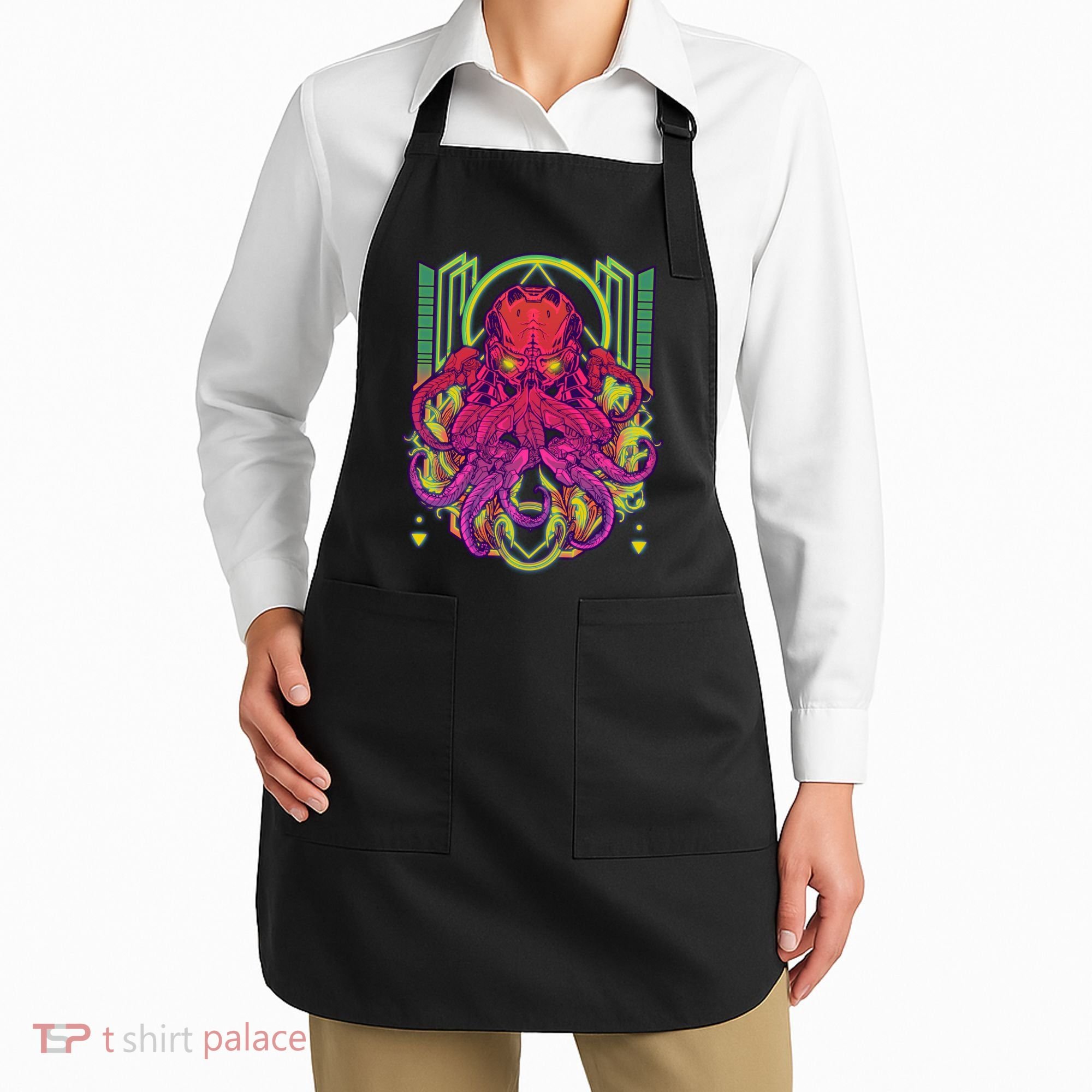 Cool Cybernetic Robot Octopus Squid Apron