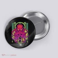 Cool Cybernetic Robot Octopus Squid Button thumb 0