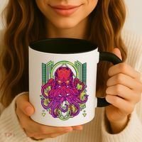 Cool Cybernetic Robot Octopus Squid Coffee Mug thumb 3