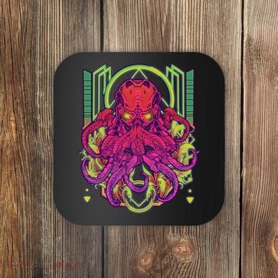 Cool Cybernetic Robot Octopus Squid Coaster