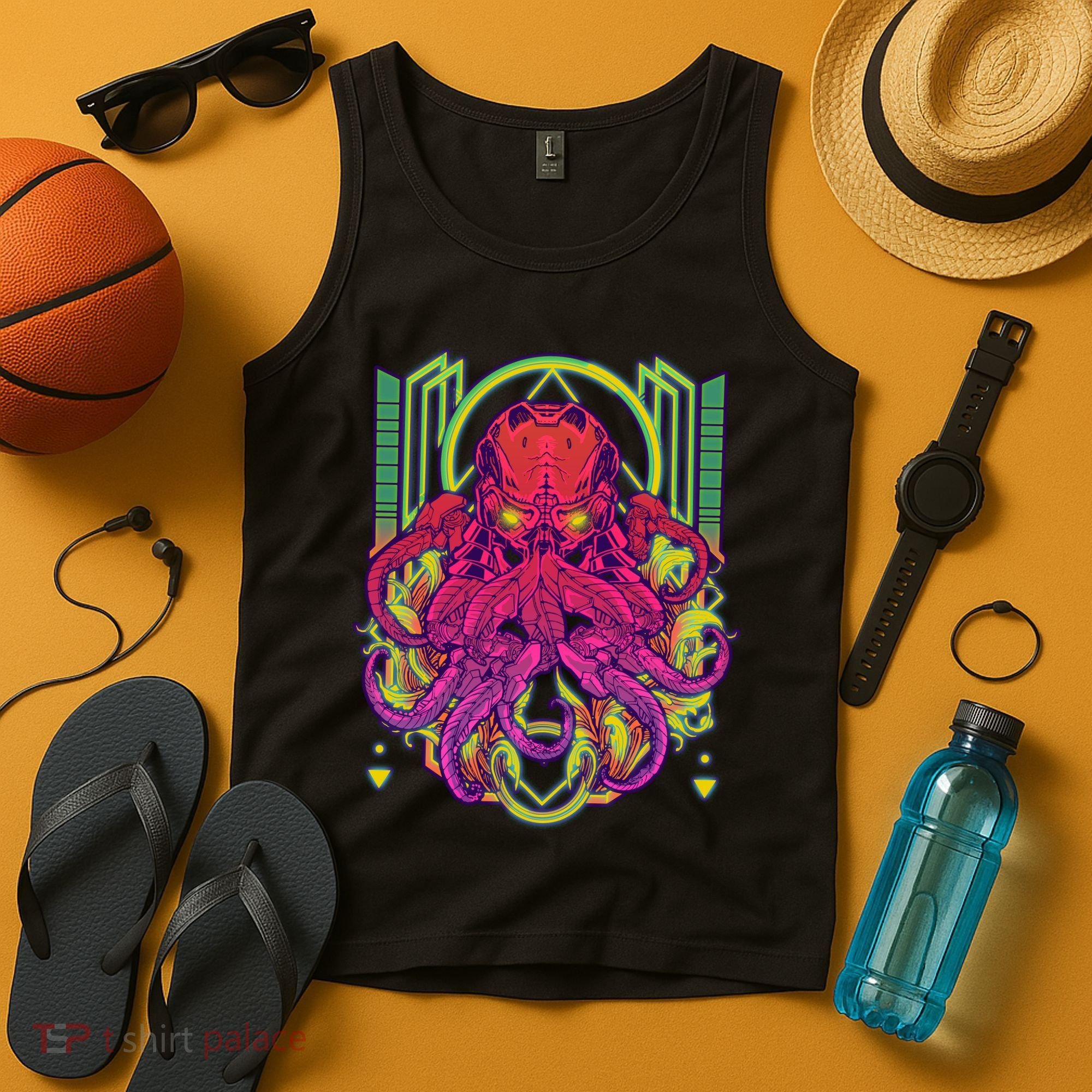 Cool Cybernetic Robot Octopus Squid Tank Top