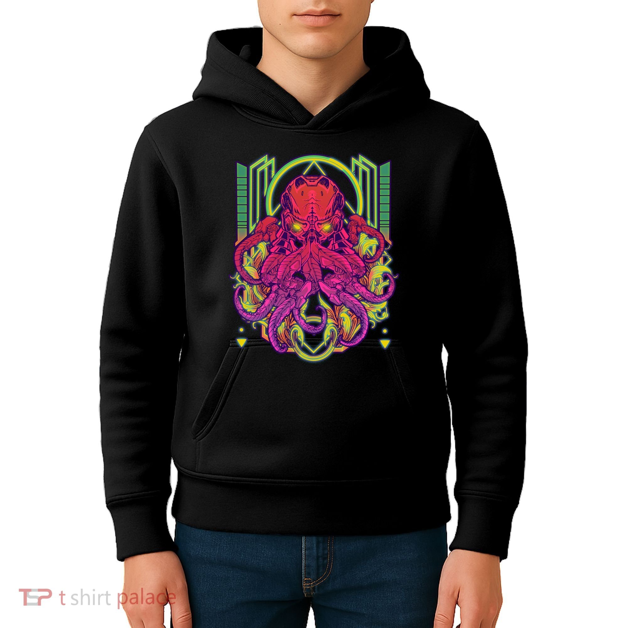 Cool Cybernetic Robot Octopus Squid Kids Hoodie