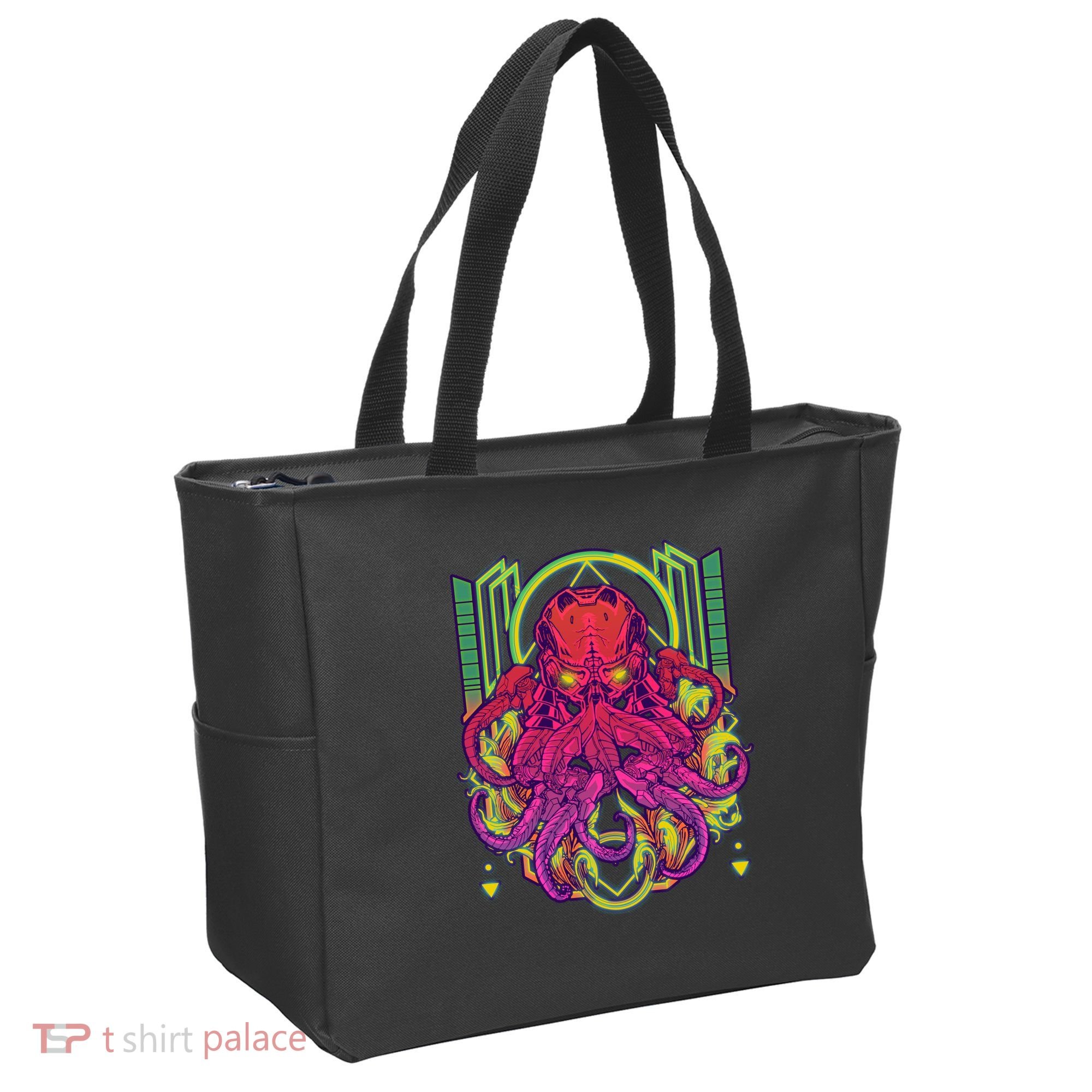 Cool Cybernetic Robot Octopus Squid Tote Bag