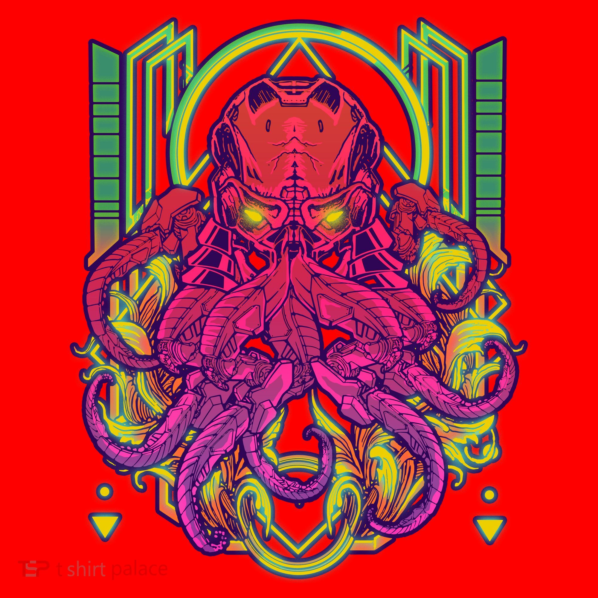 Cool Cybernetic Robot Octopus Squid Santa Hat