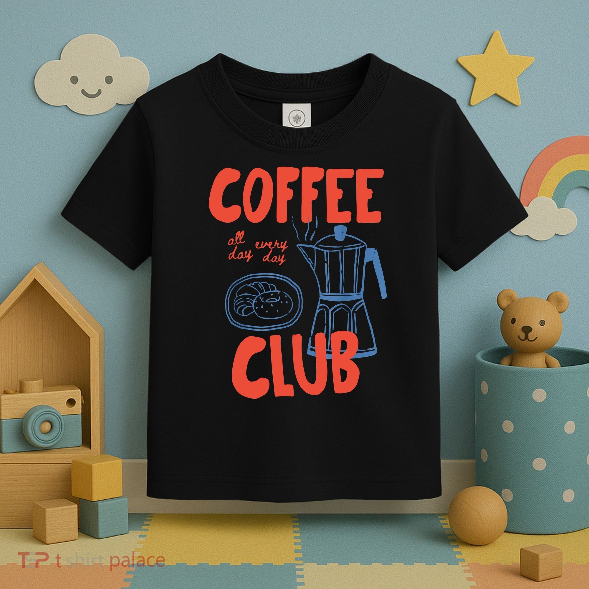 Coffee Club Retro Coffee Graphic For Coffee Lover  Toddler T-Shirt