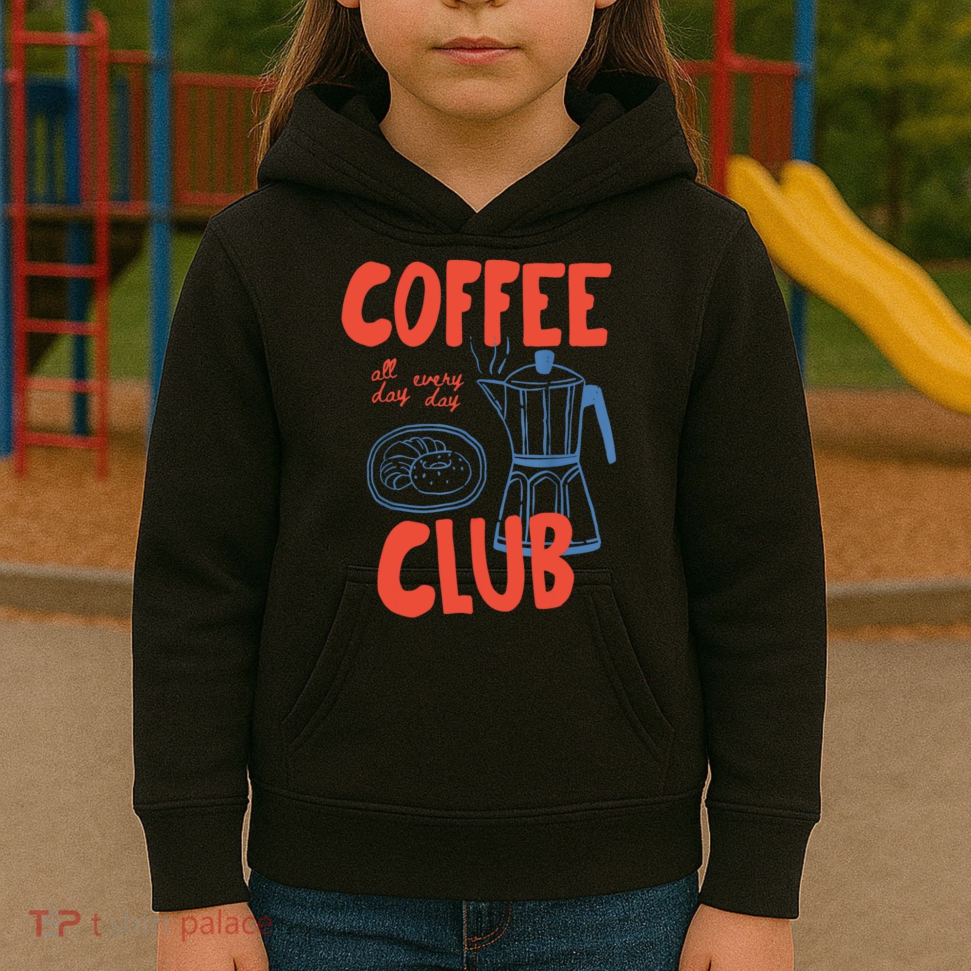 Coffee Club Retro Coffee Graphic For Coffee Lover  Kids Hoodie