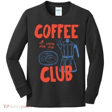 Coffee Club Retro Coffee Graphic For Coffee Lover  Kids Long Sleeve Shirt