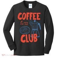 Coffee Club Retro Coffee Graphic For Coffee Lover  Kids Long Sleeve Shirt thumb 0