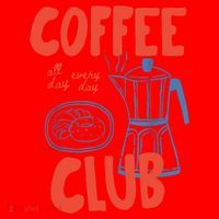 Coffee Club Retro Coffee Graphic For Coffee Lover  Santa Hat thumb 1