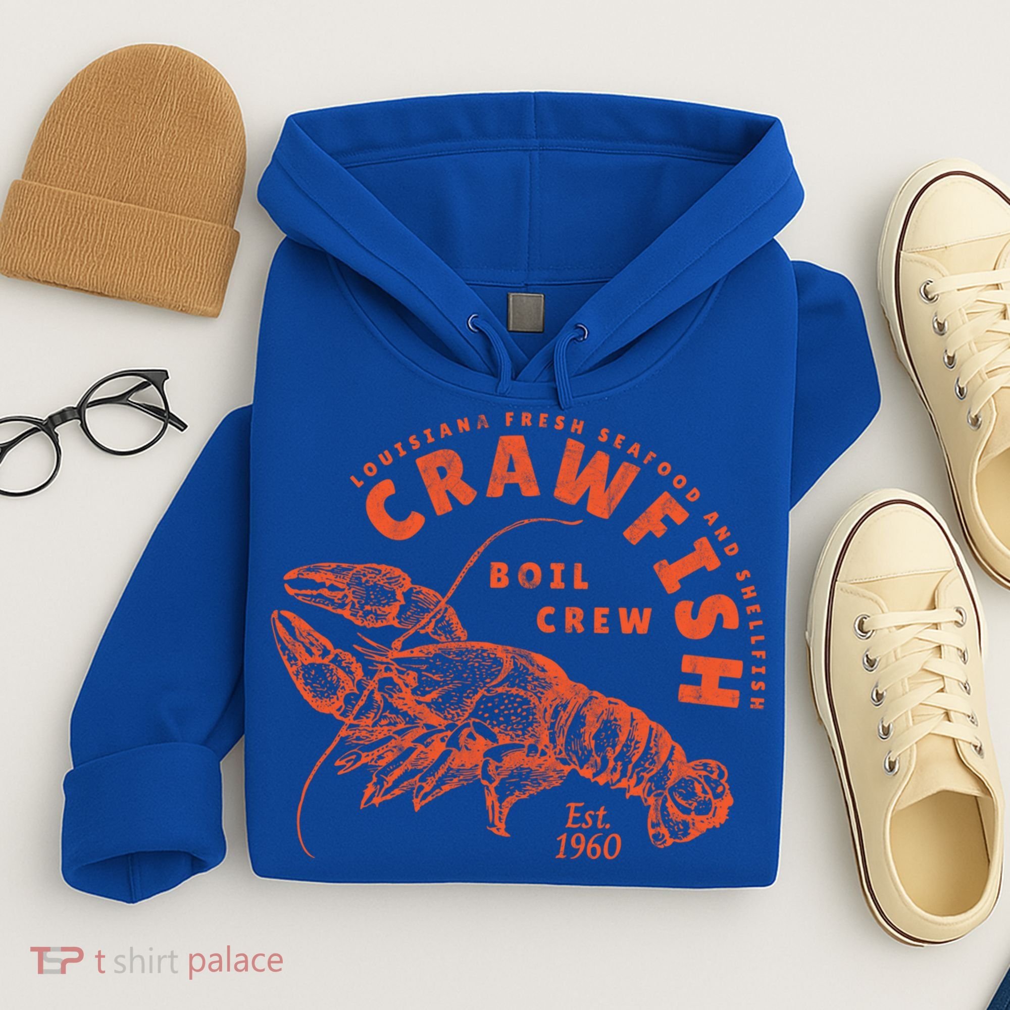 Crawfish Crew Retro Louisiana Cajun Seafood Gift Hoodie