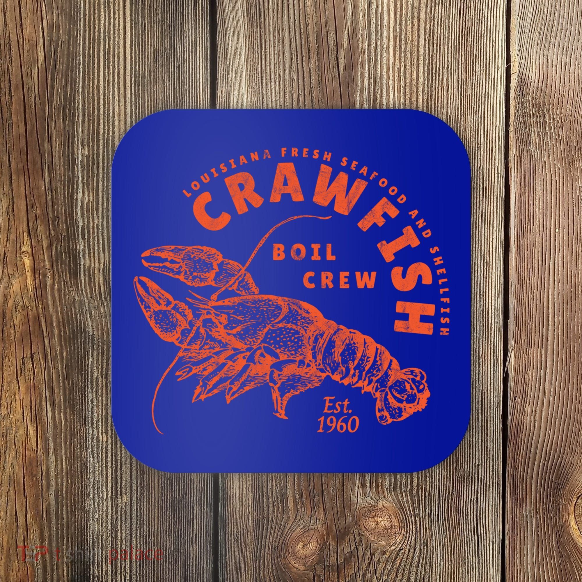 Crawfish Crew Retro Louisiana Cajun Seafood Gift Coaster