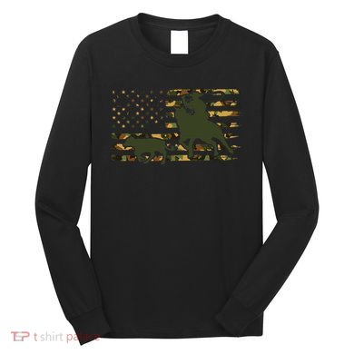 Camo Cowboy Roping Cowboy American Flag Roping Long Sleeve Shirt