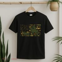 Camo Cowboy Roping Cowboy American Flag Roping T-Shirt thumb 2