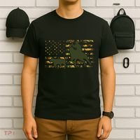Camo Cowboy Roping Cowboy American Flag Roping T-Shirt thumb 6