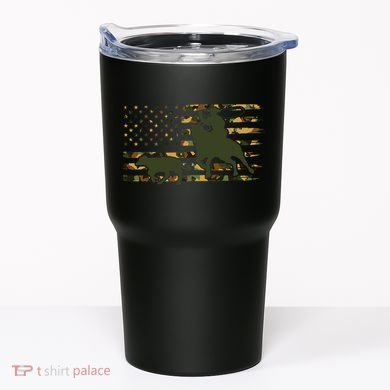 Camo Cowboy Roping Cowboy American Flag Roping Tumbler