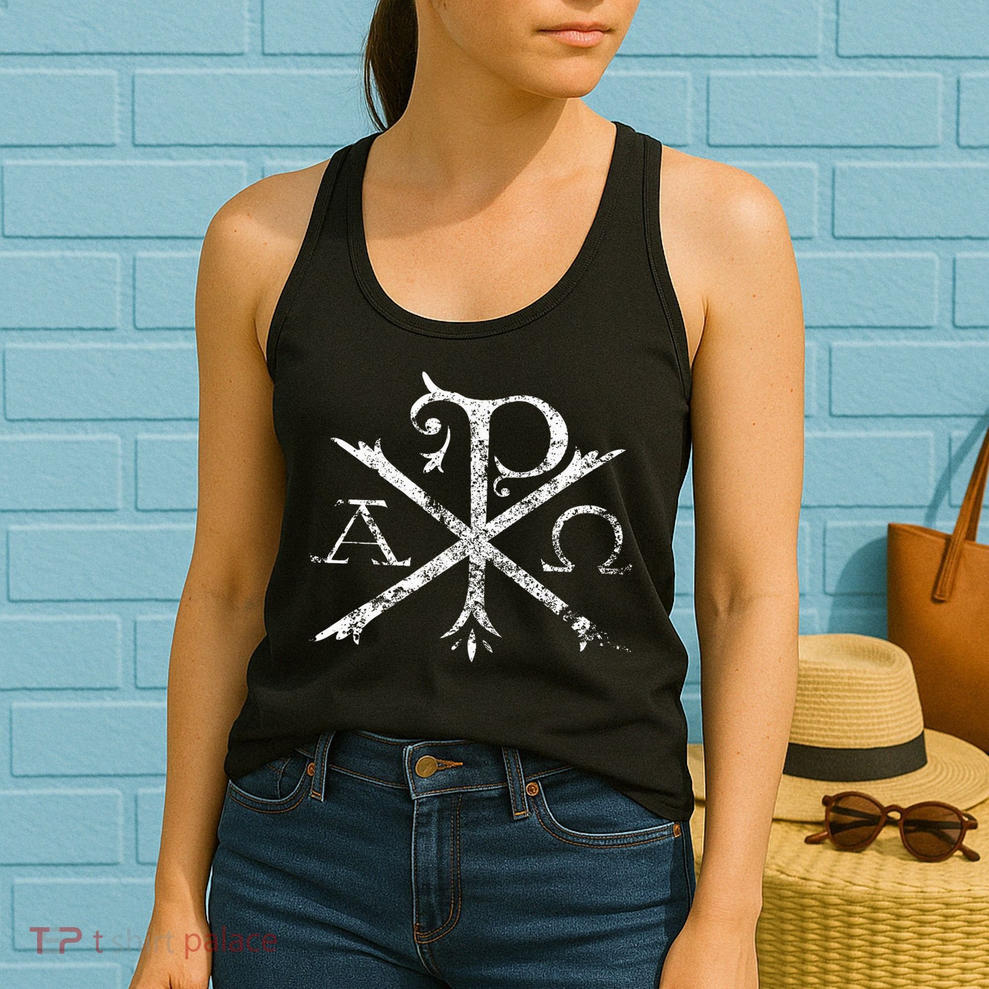 Christian Chi Rho Labarum Christogram Cross Faith Women's Tank Top