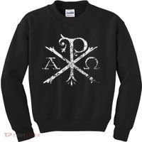 Christian Chi Rho Labarum Christogram Cross Faith Kids Sweatshirt thumb 0