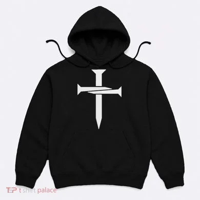Cross Embroidered Hoodie