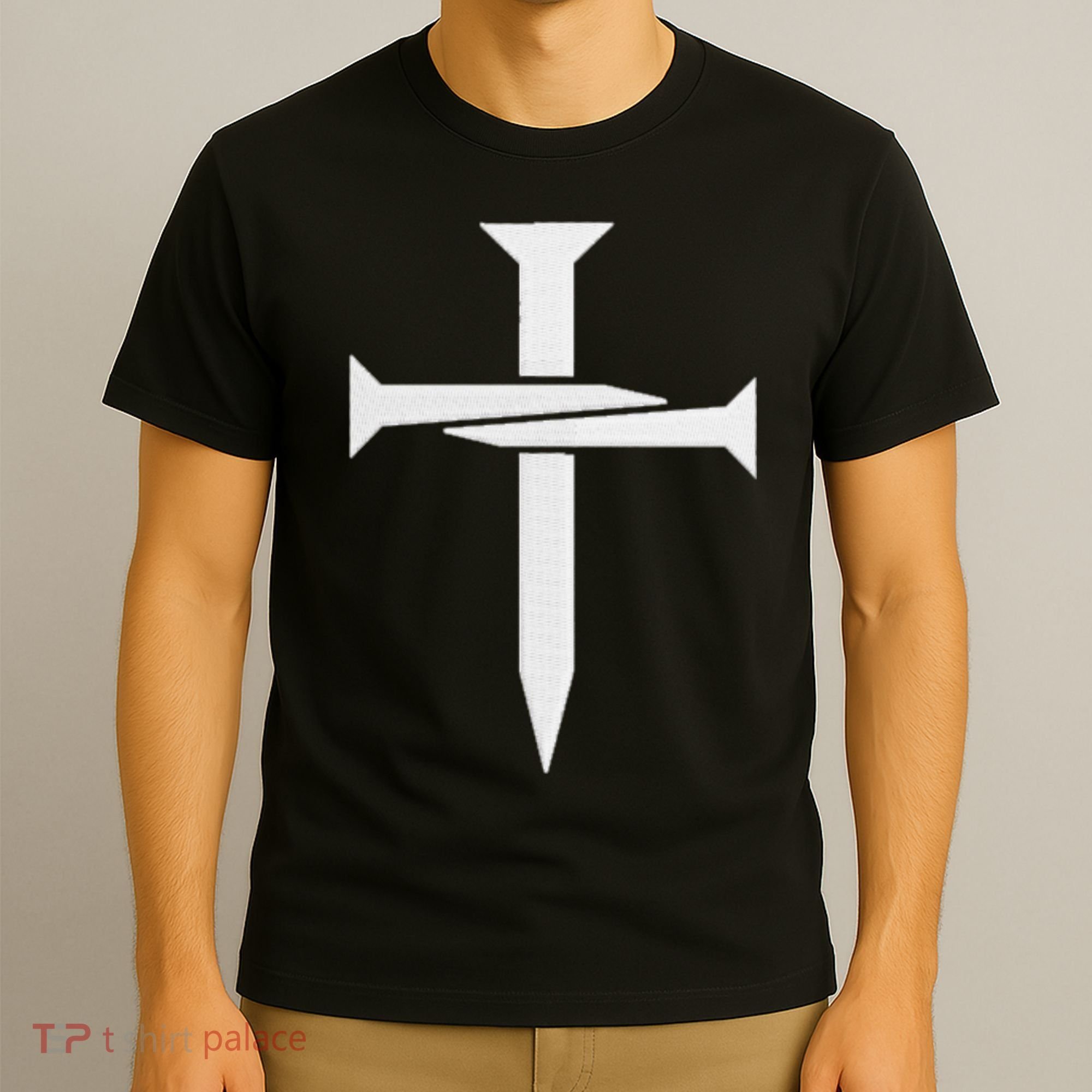 Cross Embroidered T-Shirt