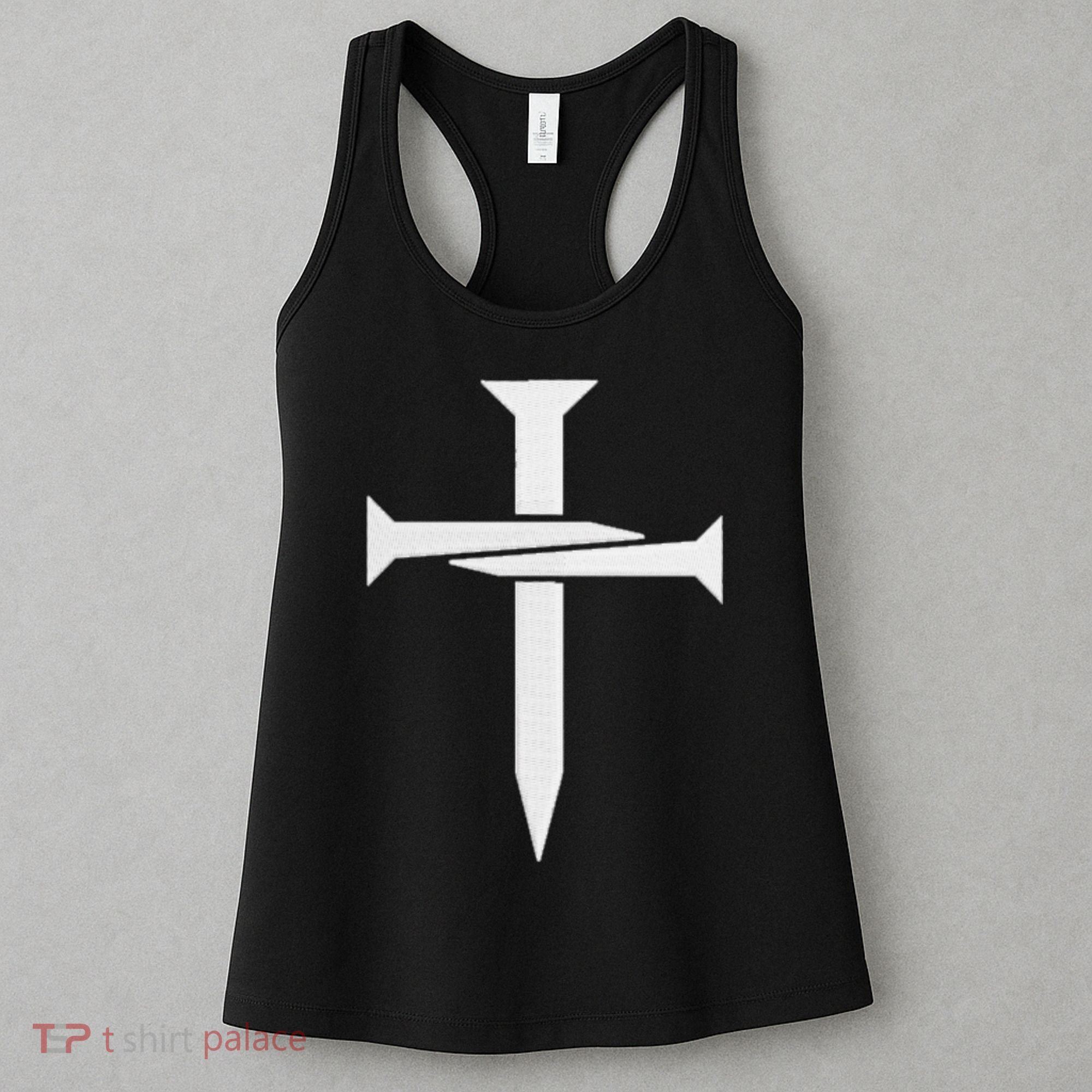 Cross Embroidered Women's Tank Top