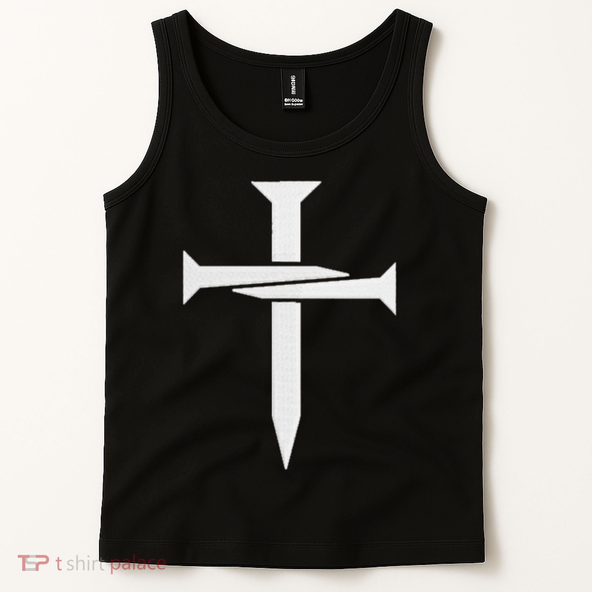 Cross Embroidered Tank Top