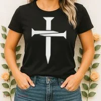 Cross Embroidered Women's T-Shirt thumb 2