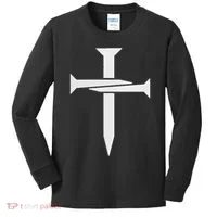 Cross Embroidered Kids Long Sleeve Shirt thumb 0