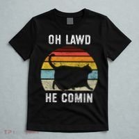 Chonk Cat Retro Style Vintage Meme Oh Lawd He Comin T-Shirt thumb 5