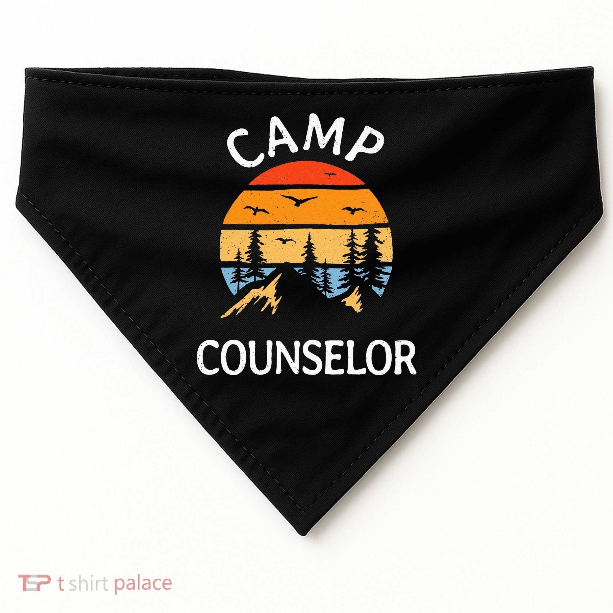 Camp Counselor Retro Summer Director Camper Staff Camping USA-Made Doggie Bandana