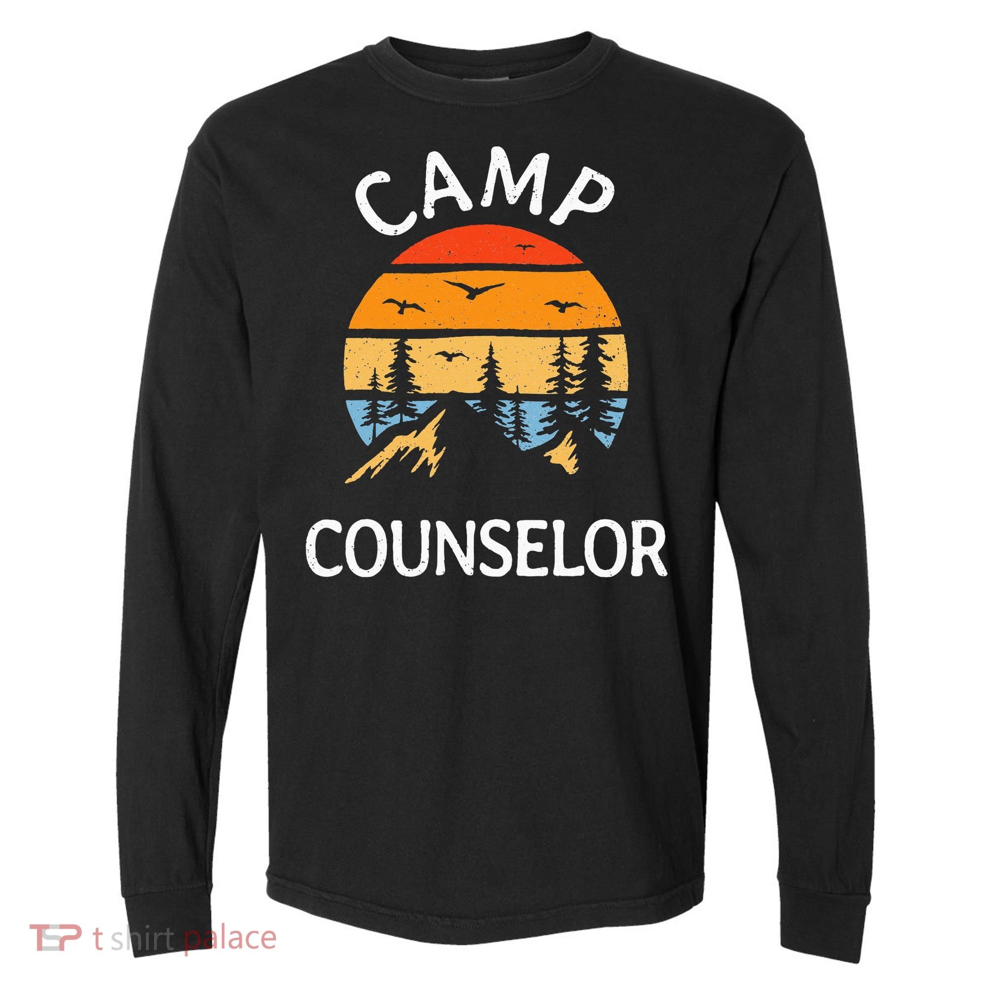 Camp Counselor Retro Summer Director Camper Staff Camping Comfort Colors Heavyweight Long Sleeve T-Shirt